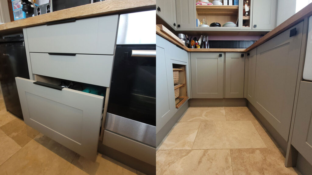 kitchen drawers wrapped with 3M DI-NOC vinyl